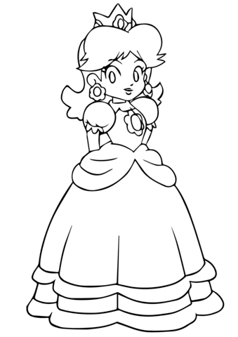 Mario Daisy Coloring Page